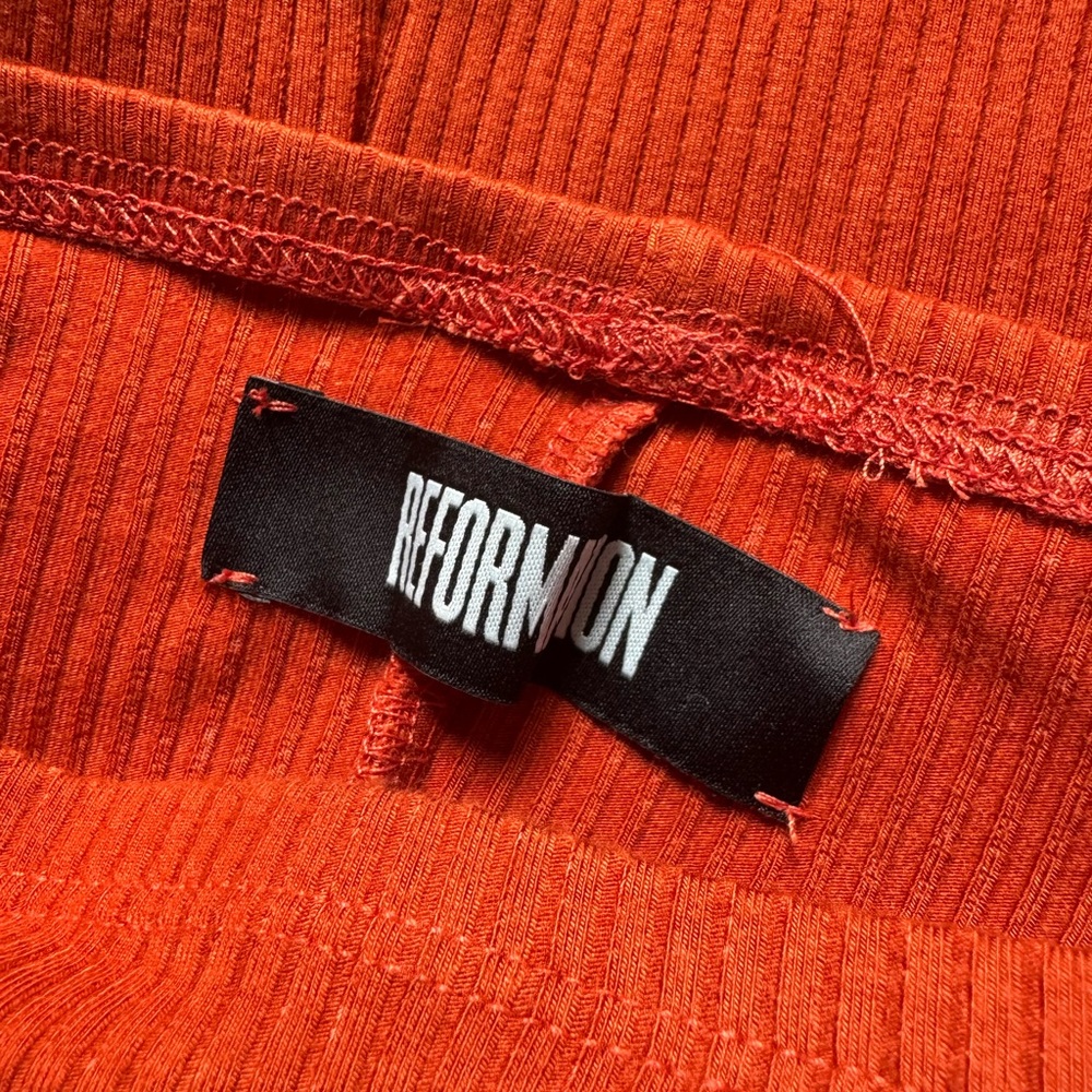 Reformation Moss Terracotta Skirt crop top Set XS - Picture 4 of 14